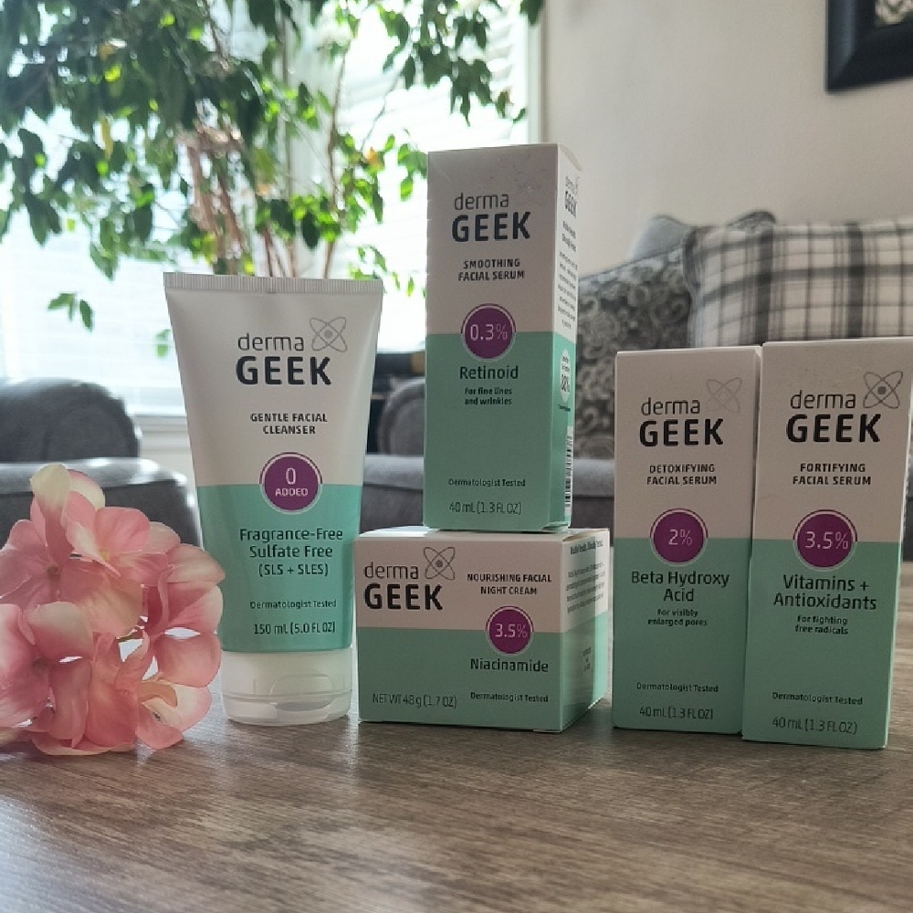 Derma Geek Skin Care Bundle Serum Cleanser Night Cream